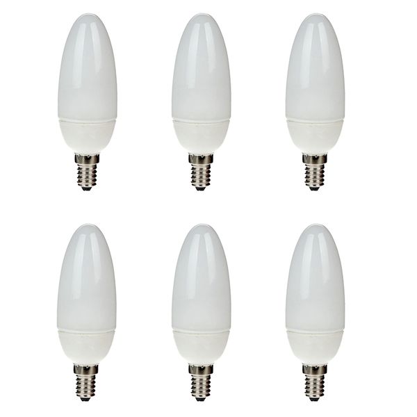 لامپ کم مصرف 8 وات مدل شمعی پایه E14 بسته 6 عددی