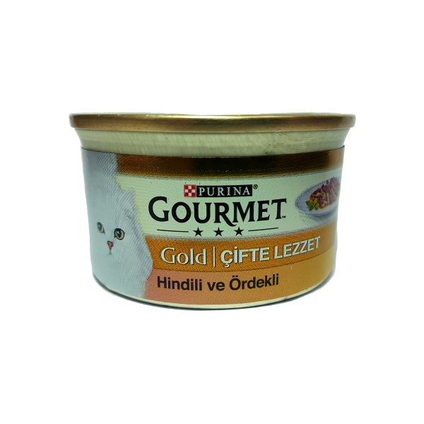 کنسرو غذای گربه پورینا مدل Gourmet Gold با طعم بوقلمون و اردک وزن 85 گرم