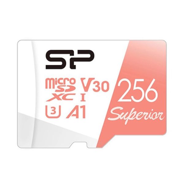 کارت حافظه microSDXC سیلیکون پاور مدل SUPERIOR کلاس 10 استاندارد UHC-I U3 سرعت 100MBps ظرفیت 256 گیگابایت به همراه آداپتور SD