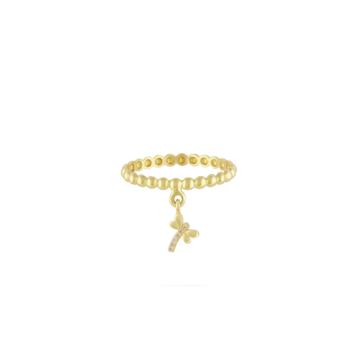 انگشتر طلا 18 عیار زنانه طلا و جواهر درریس مدل گوارسه سنجاقک