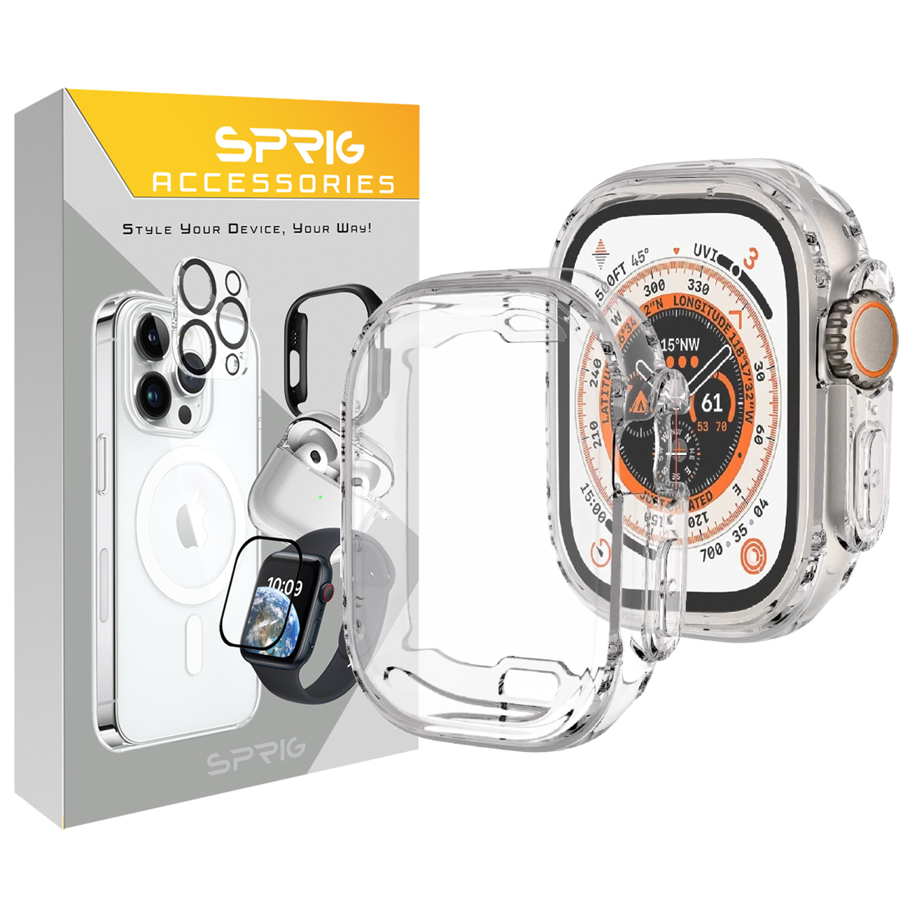 کاور اسپریگ مدل Clear Protective مناسب برای ساعت هوشمند بلک تایم MXI 8 Ultra