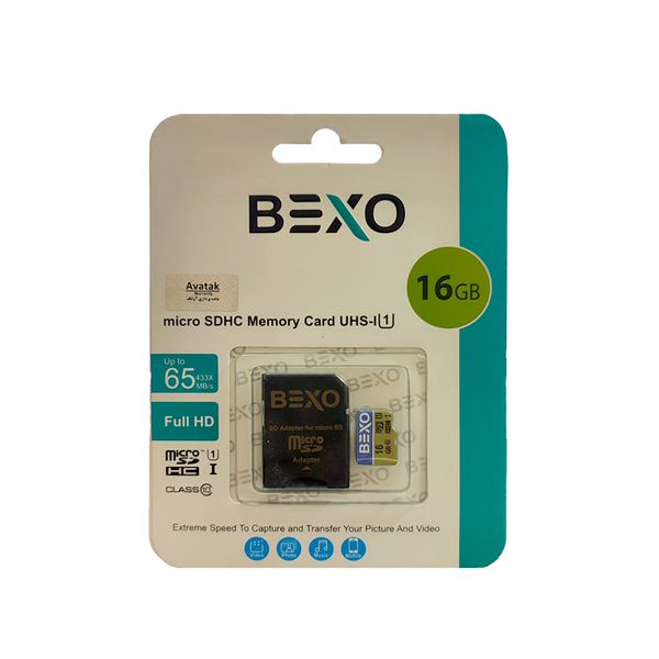 کارت حافظه microSDHC بکسو مدل 433x کلاس 10  استاندارد UHS-I U1 سرعت 65MBps ظرفیت 16 گیگابایت به همراه آداپتور SD