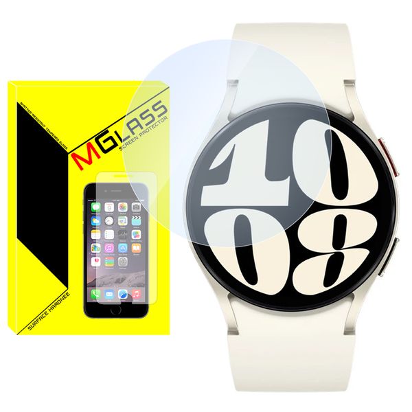 محافظ صفحه نمایش شیشه‌ای ام‌گلس مدل Glass-MG مناسب برای ساعت هوشمند سامسونگ Galaxy Watch 6 44mm
