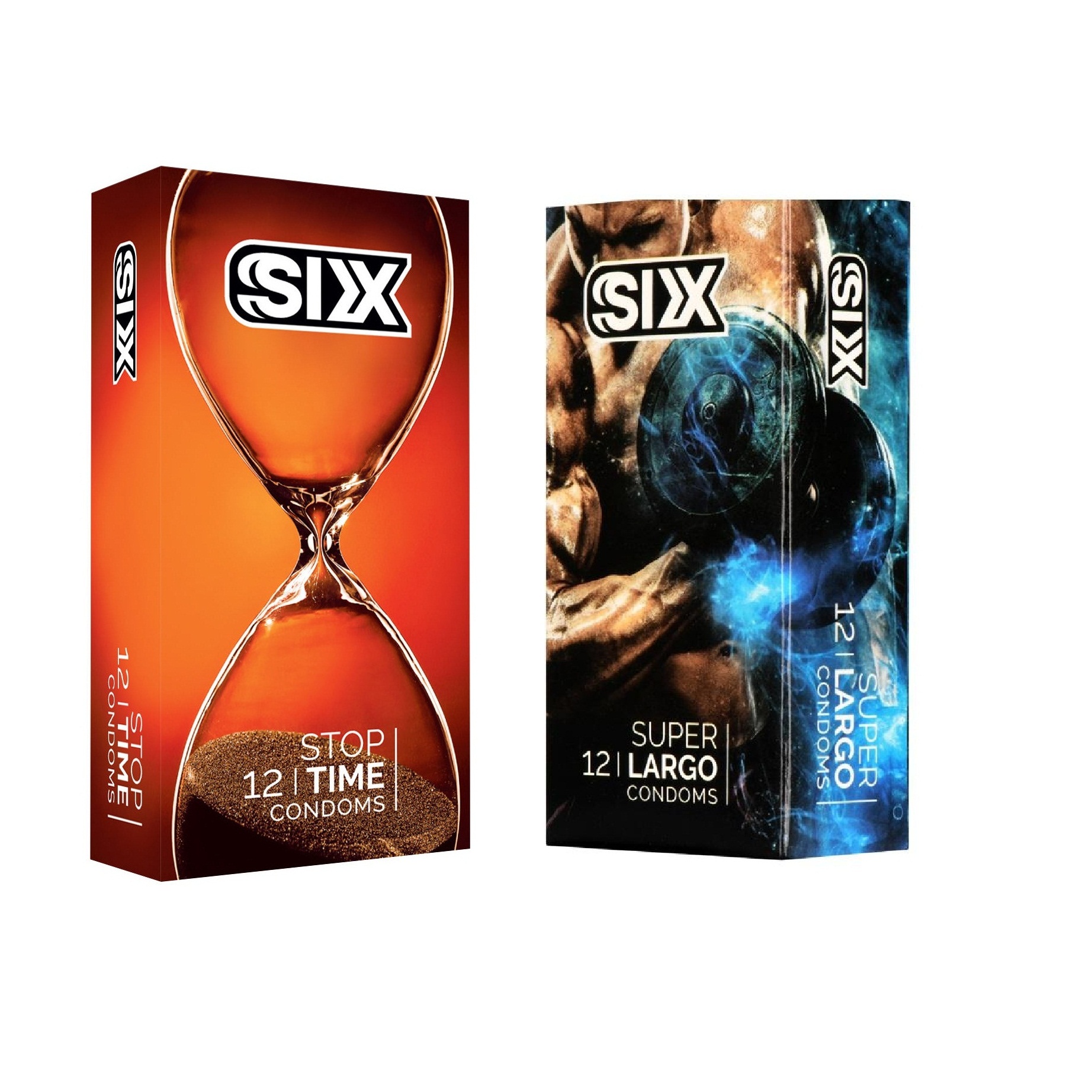 کاندوم سیکس مدل Stop Time بسته 12 عددی به همراه کاندوم سیکس مدل Super Largo بسته 12 عددی