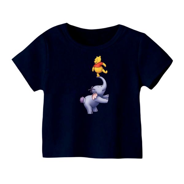 تی شرت آستین کوتاه بچگانه مدل پو کد ۲۶ رنگ سورمه ای