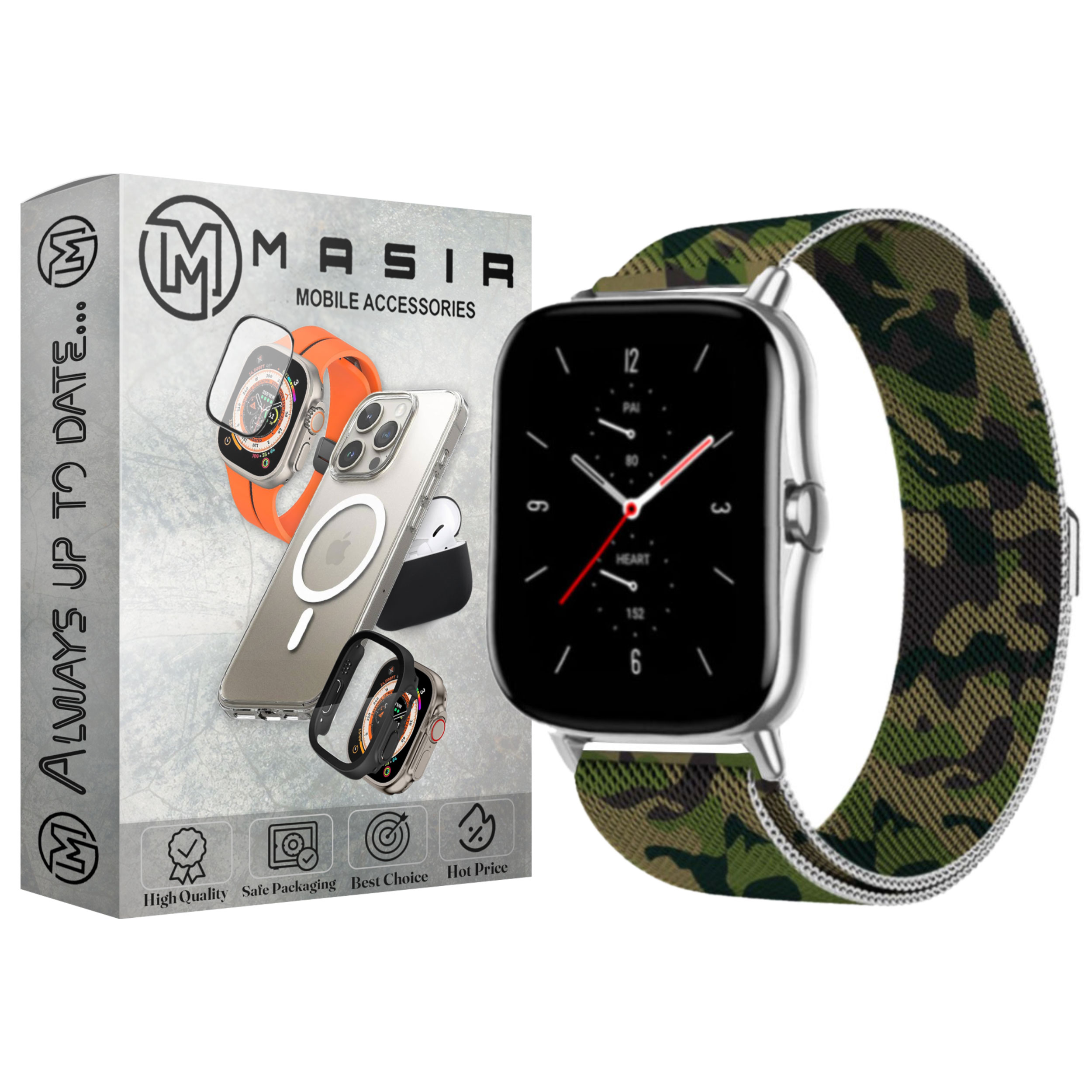  بند مسیر مدل Army Milanese Magnetic مناسب برای ساعت هوشمند کیو سی وای GTC