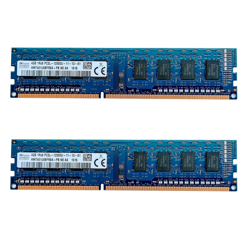 رم کامپیوتر DDR3 تک کاناله 1600 مگاهرتز CL11 اس کی هاینیکس مدل PC3L-12800U ظرفیت 4 گیگابایت بسته دو عددی