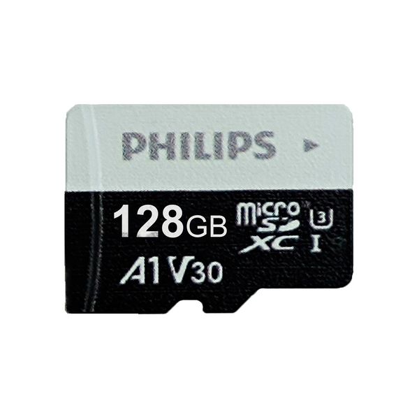 کارت حافظه microSD HC فیلیپس مدل A1-V30 کلاس 10 استاندارد UHS-I U3 سرعت 80MBps ظرفیت 128 گیگابایت