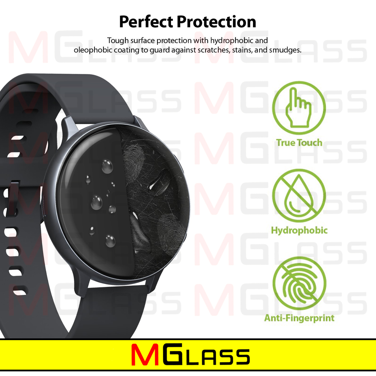 محافظ صفحه نمایش نانو ام‌گلس مدل Pmma-MG مناسب برای ساعت هوشمند گلوریمی M1 Pro بسته دو عددی