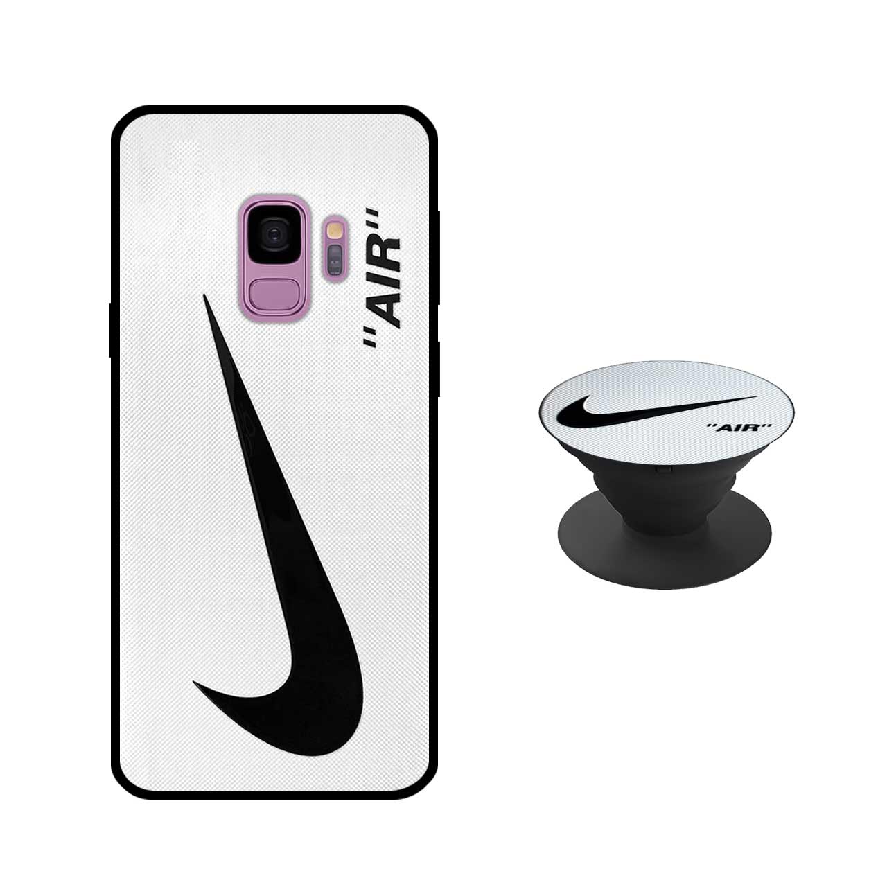 کاور دکین مدل Rikki طرح Air - W مناسب برای گوشی موبایل سامسونگ Galaxy S9 به همراه پاپ سوکت