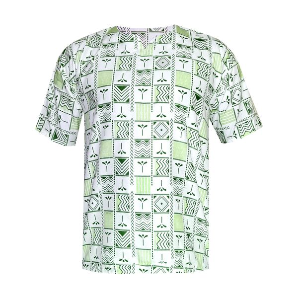 پیراهن آستین کوتاه مردانه مدل هاوایی یقه کوبایی کد k-gr رنگ سبز