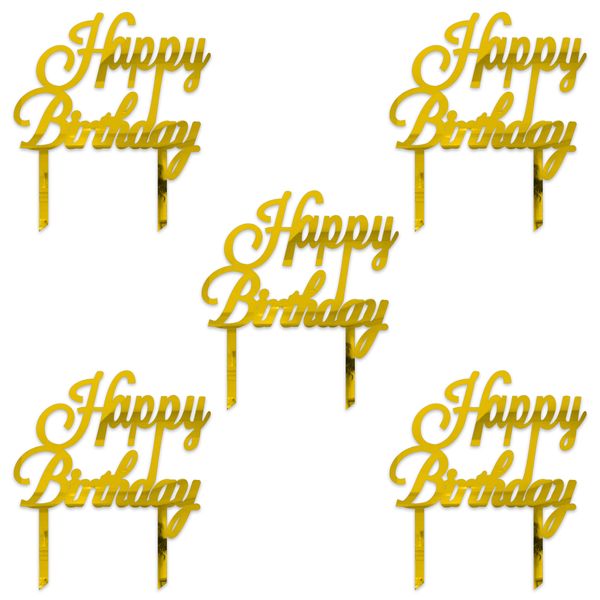 تاپر کیک دکوماتوس طرح Happy birth day کد T10 بسته 5 عددی
