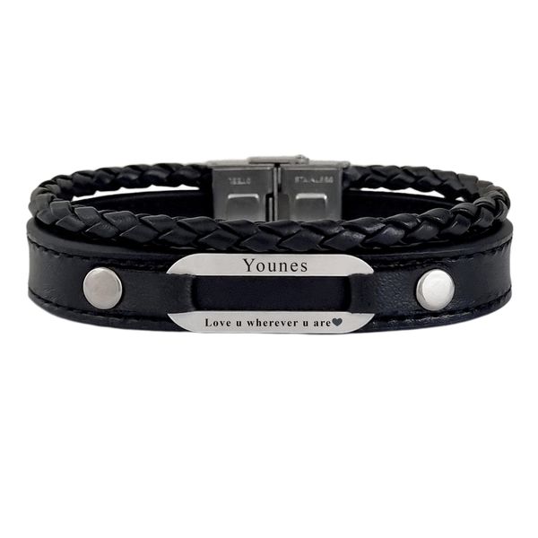 دستبند نقره مردانه لیردا مدل اسم یونس 72500