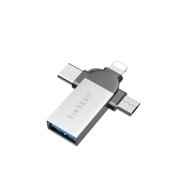 مبدل USB OTG به microUSB / لایتنینگ / USB-C ارلدام مدل ET-OT93
