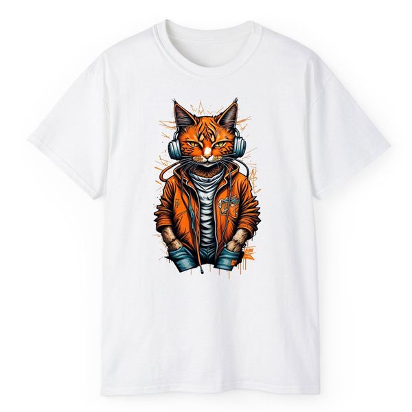 تی شرت آستین کوتاه مردانه مدل گربه کد 558