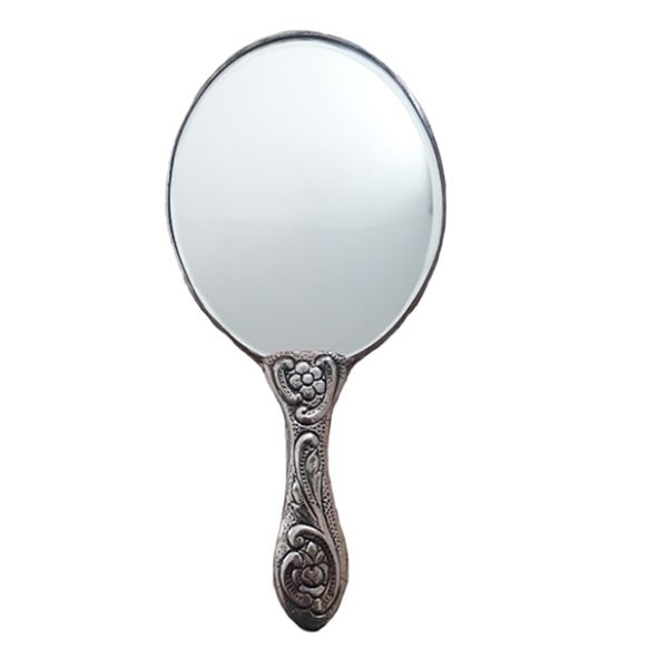آینه آرایشی مدل نقره گل دار کد s14003