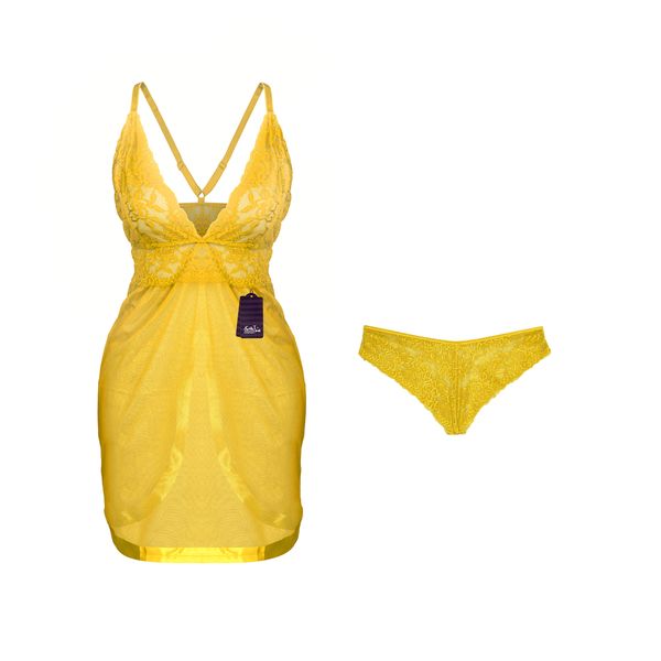 لباس خواب زنانه شباهنگ مدل Y CHARMING رنگ زرد