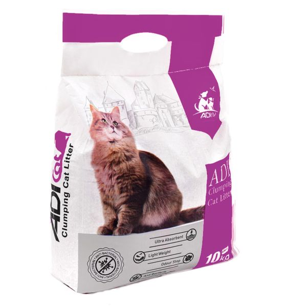 خاک بستر گربه آدی پت مدل عطری رایحه لوندر وزن 10 کیلوگرم
