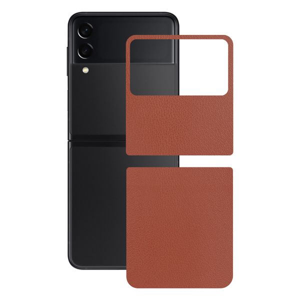 برچسب پوششی راک اسپیس طرح  Leather-BR مناسب برای گوشی موبایل سامسونگ Galaxy Z Flip3 5G