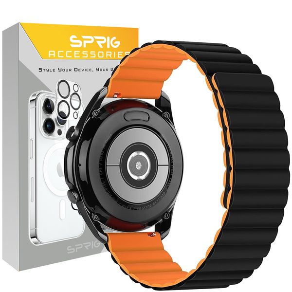 بند اسپریگ مدل Silicone Magnetic Link BK TW مناسب برای ساعت هوشمند سامسونگ 22 میلی متری Galaxy Watch Gear S2 Classic / Gear S3 / Gear Sport