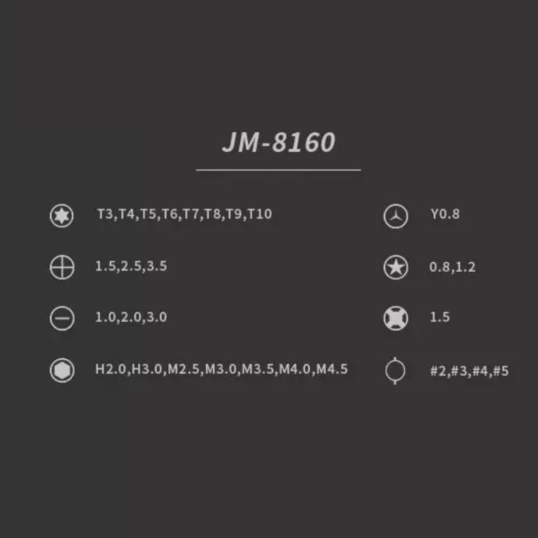 پیچ گوشتی جاک می مدل JM-8160 مجموعه 33 عددی