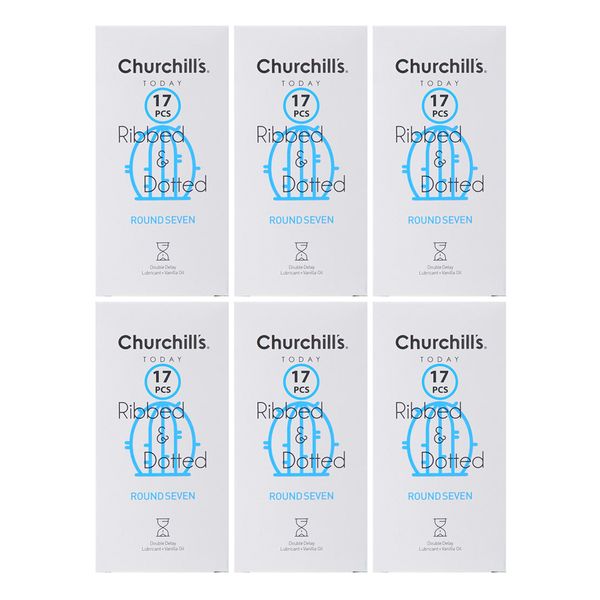 کاندوم چرچیلز مدل CHC_ribbed&amp;dotted-roundseven مجموعه 6 عددی