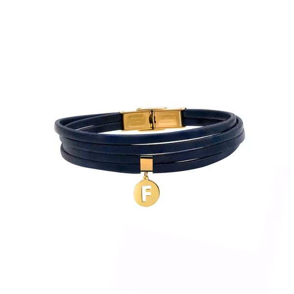 دستبند طلا 18 عیار زنانه روبی آرت گالری مدل حروف F