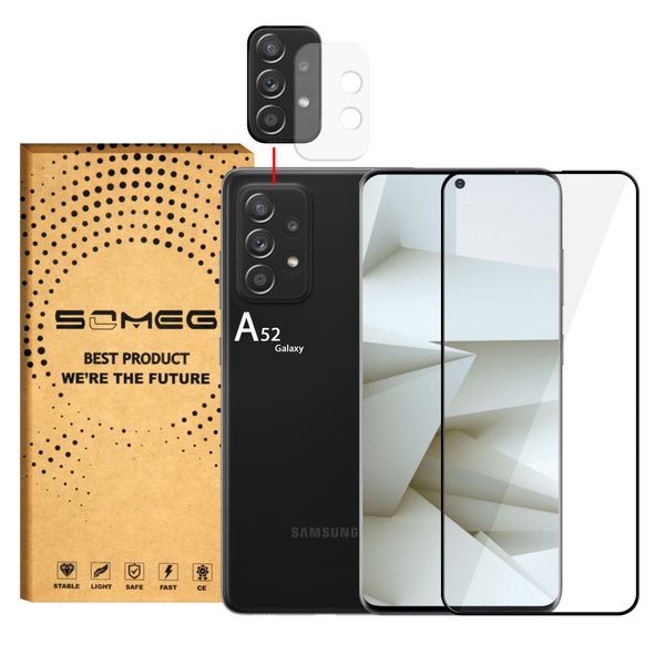  محافظ صفحه نمایش سرامیکی سومگ مدل SMG-Dual مناسب برای گوشی موبایل سامسونگ Galaxy A52 به همراه محافظ لنز دوربین