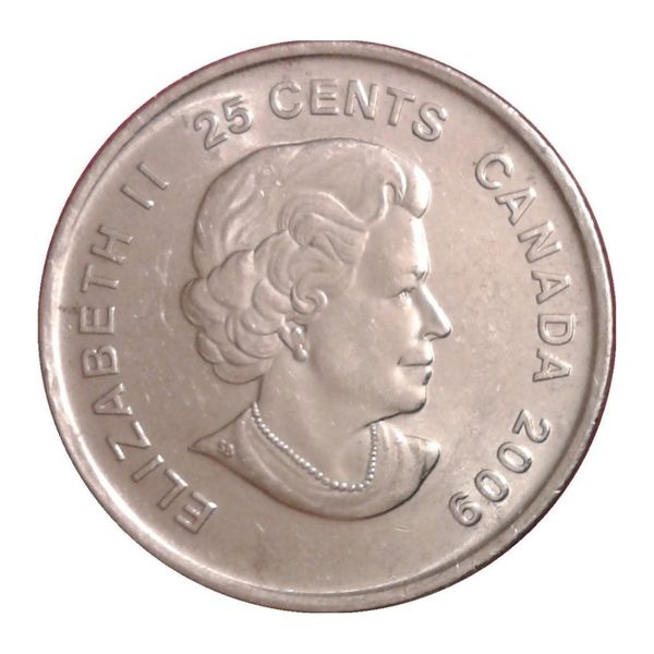 سکه تزیینی طرح کشور کانادا مدل یادبودی 25 سنت المپیک 2009 میلادی 
