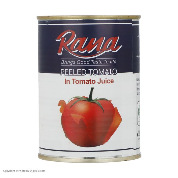 کنسرو گوجه فرنگی پوست کنده درسته در آب گوجه فرنگی رعنا - 380 گرم
