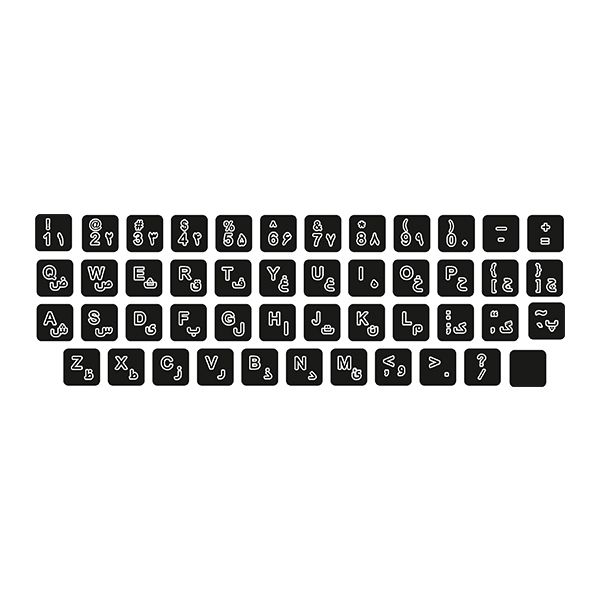 بر چسب حروف فارسی کیبورد توییجین و موییجین طرح bk-01 مناسب برای لپ تاپ 15 اینچ