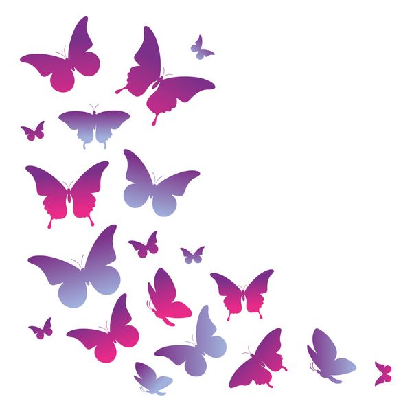 استیکر دیواری گراسیپا طرح پروانه ها کد 02 مجموعه 19 عددی