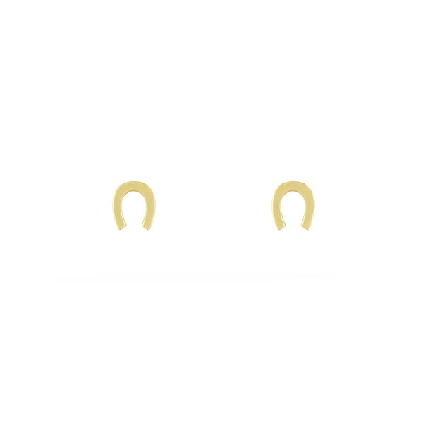 گوشواره طلا 18 عیار زنانه طلا و جواهر درریس مدل  نعل ساده