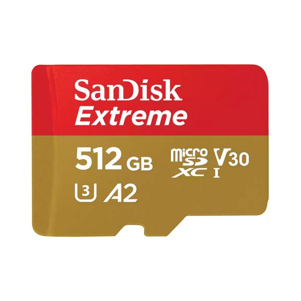 کارت حافظه microSDXC سن دیسک  مدل Extreme کلاس A2 استاندارد UHS-I U3 سرعت 190MBps ظرفیت 512 گیگابایت