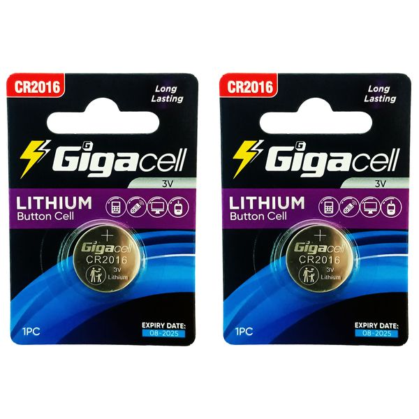 باتری سکه ای گیگاسل مدل CR2016 بسته 2 عددی