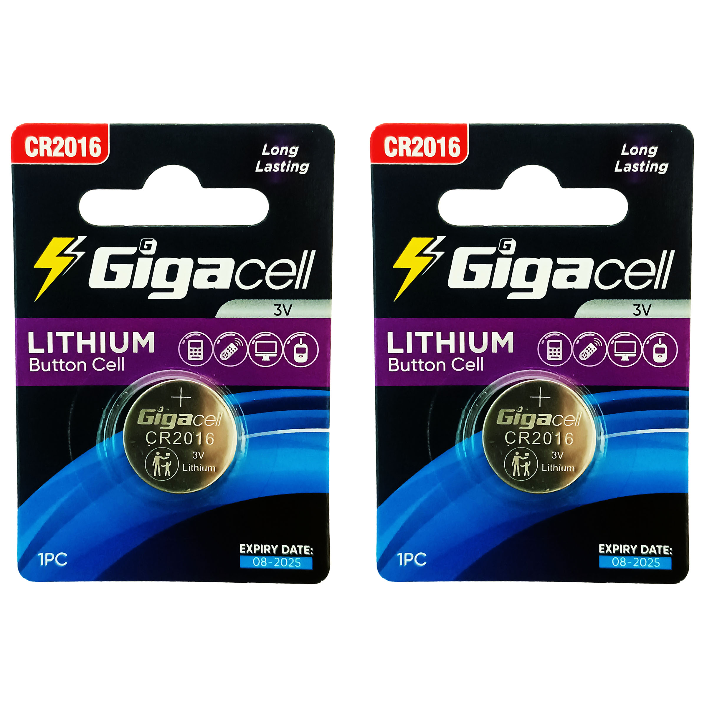 باتری سکه ای گیگاسل مدل CR2016 بسته 2 عددی