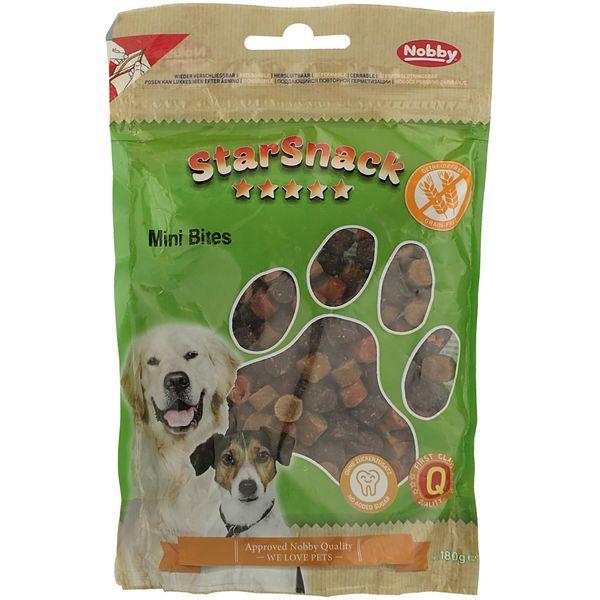 غذای تشویقی سگ برند نوبی مدل mini bites وزن ١٨٠ گرم