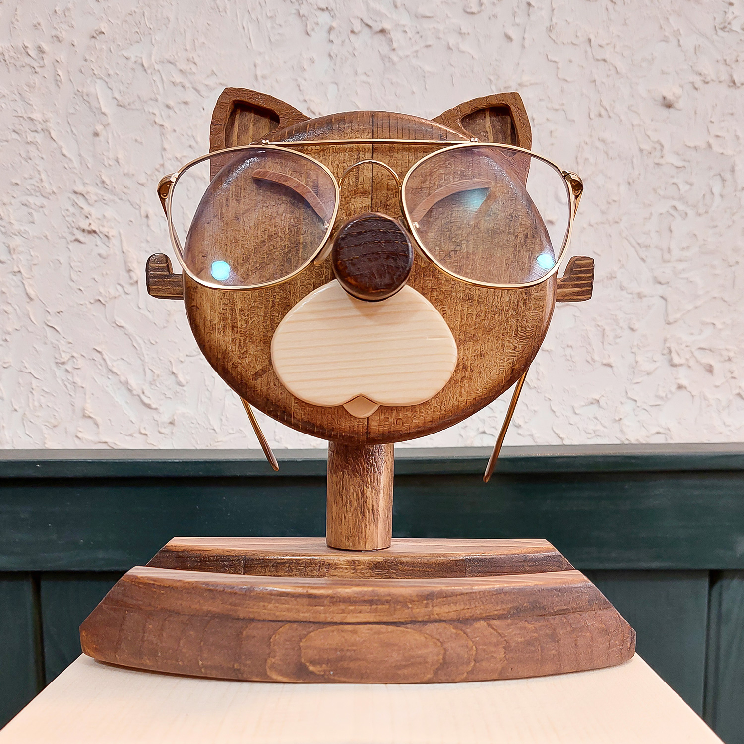 نگهدارنده عینک مدل چوبی طرح گربه کد 2203