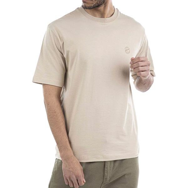 تی شرت آستین کوتاه مردانه جوتی جینز مدل یقه گرد کد 1551393 رنگ بژ