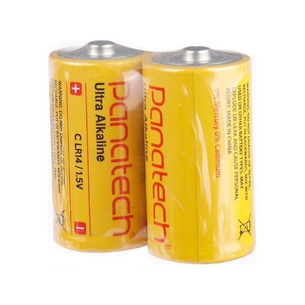 باتری C پاناتک مدل Ultra Alkaline LR14 شیرینگ بسته دو عددی