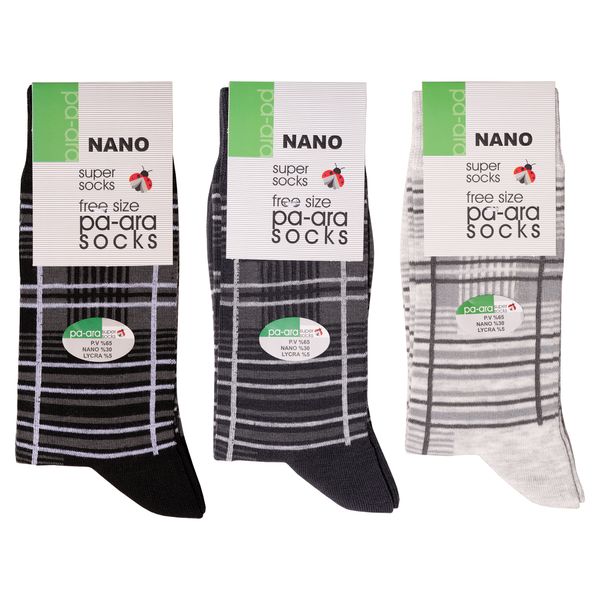 جوراب مردانه پاآرا مدل نانو 30 کد 1009 مجموعه 3 عددی