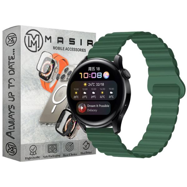  بند مسیر مدل Silicone Loop Magnetic مناسب برای ساعت هوشمند هوآوی Watch GT/2/2e/2 Pro/3/3 Pro سایز 46 میلی متری