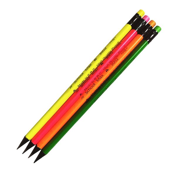 مداد مدل پاکن دار طرح Neon بسته 4 عددی