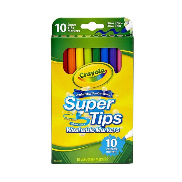  ماژیک رنگ آمیزی 10 رنگ کرایولا مدل Super Tips Washable Markers کد 8610