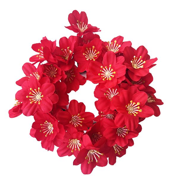 حلقه گل مصنوعی مدل شکوفه بهاری مینیاتوری