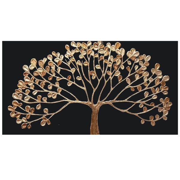 تابلو نقاشی ورق طلا طرح درخت نقش برجسته کد 730