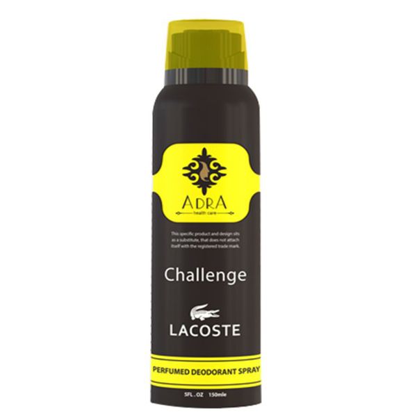 اسپری خوشبو کننده بدن مردانه آدرا مدل  Lacoste Challenge حجم 150 میلی لیتر