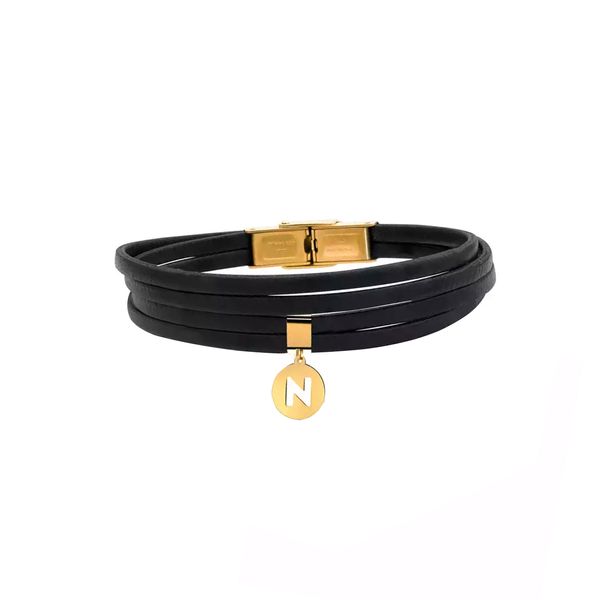 دستبند طلا 18 عیار زنانه روبی آرت گالری مدل حروف N