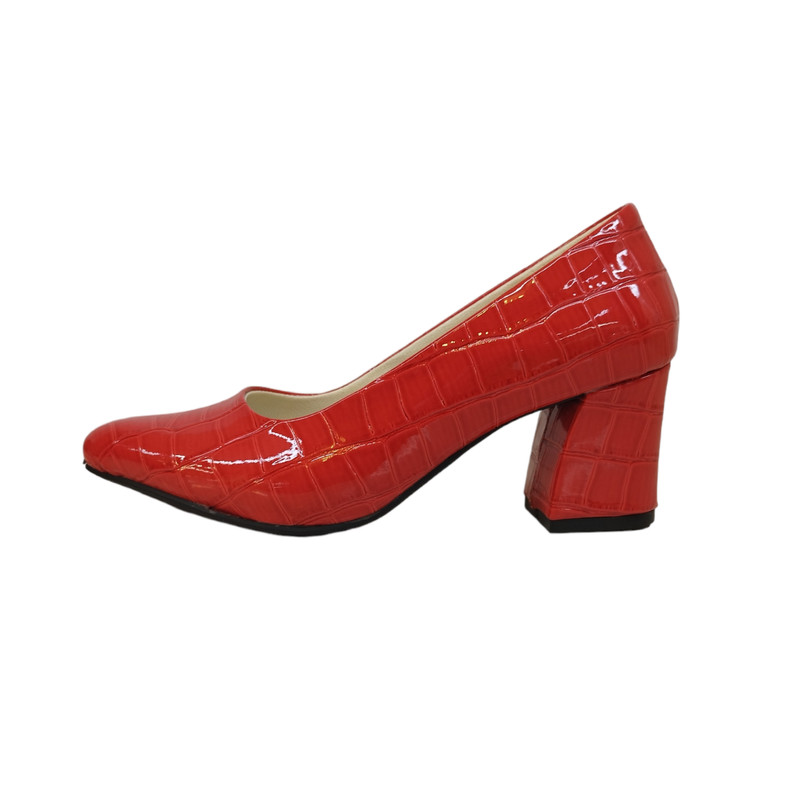 کفش زنانه مدل کروکودیلی 2 ورنی رنگ قرمز