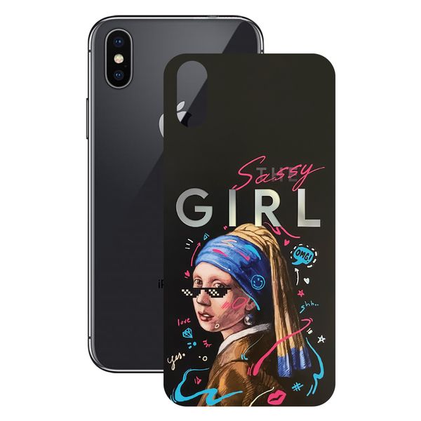 برچسب پوششی راک اسپیس طرح Girl مناسب برای گوشی موبایل اپل iPhone X